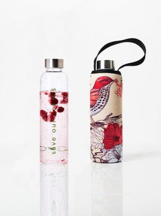 Image Title GLASS IS GREENER + CARRY COVER - 570 ML - BIRD PRINT